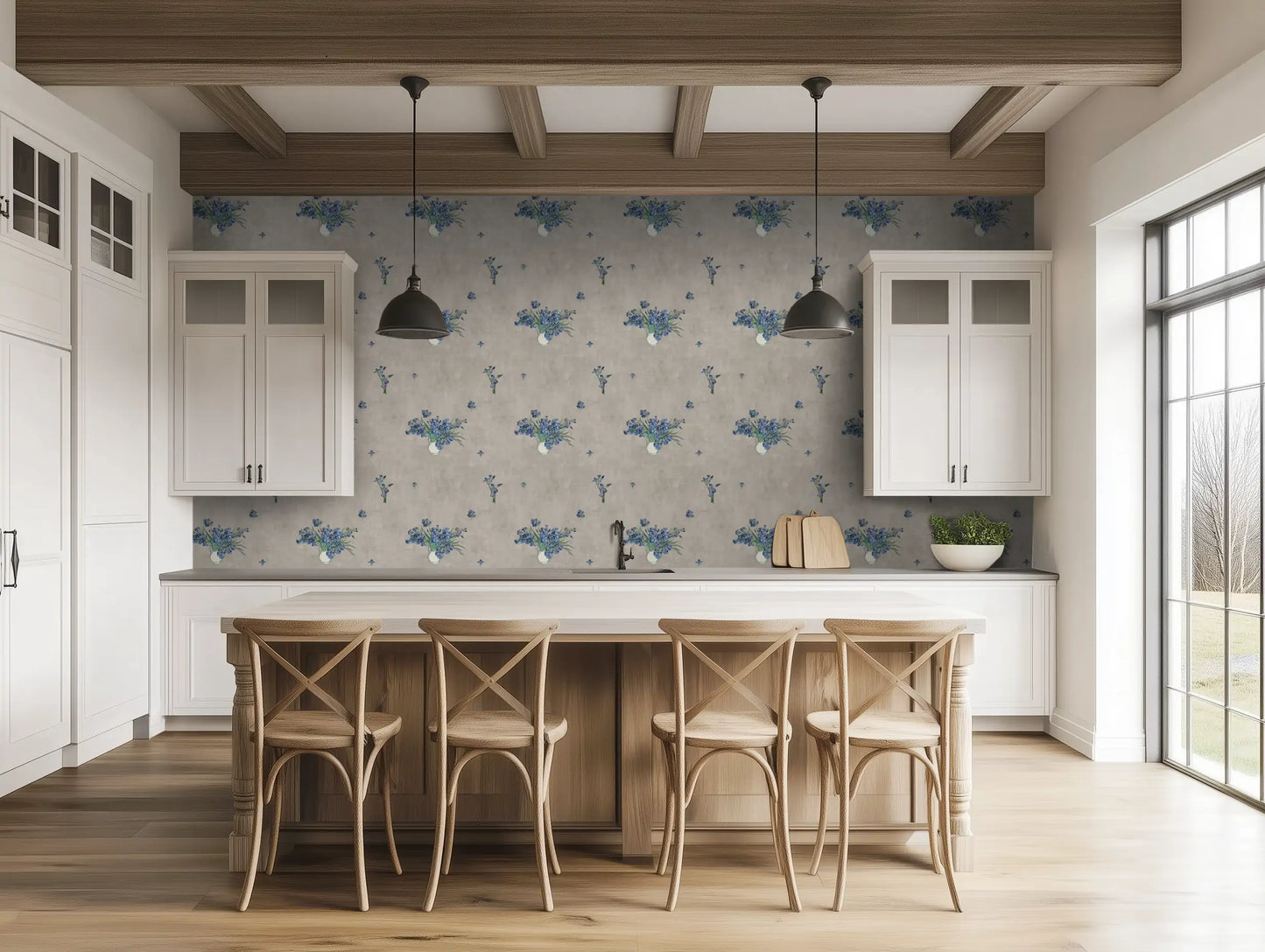 Van Gogh's Flowers Blue