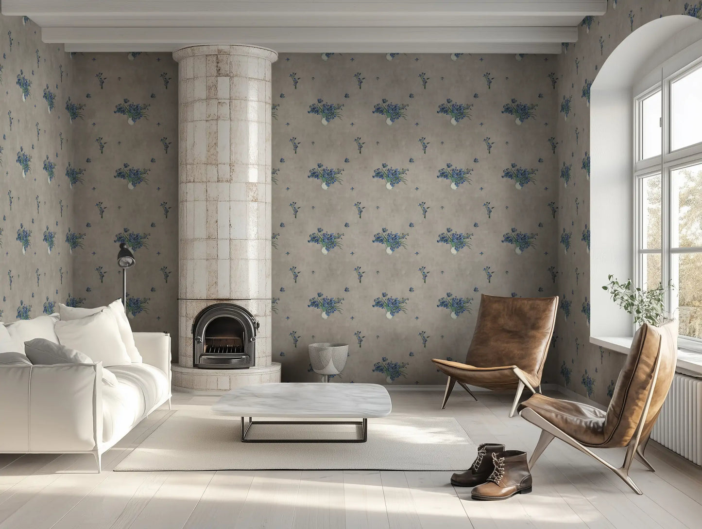 Van Gogh's Flowers Blue