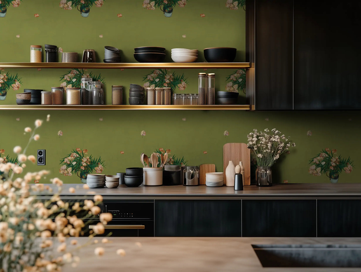 Van Gogh's Flowers Green