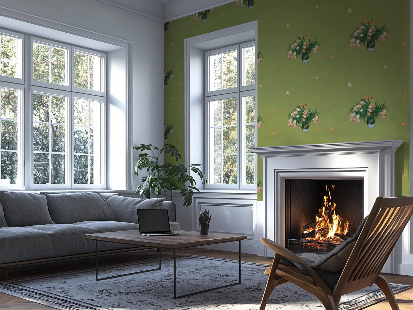 Van Gogh's Flowers Green