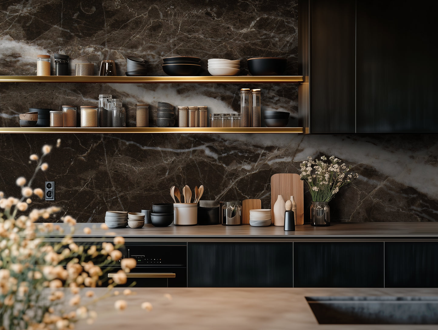 Noir Strata Black Marble