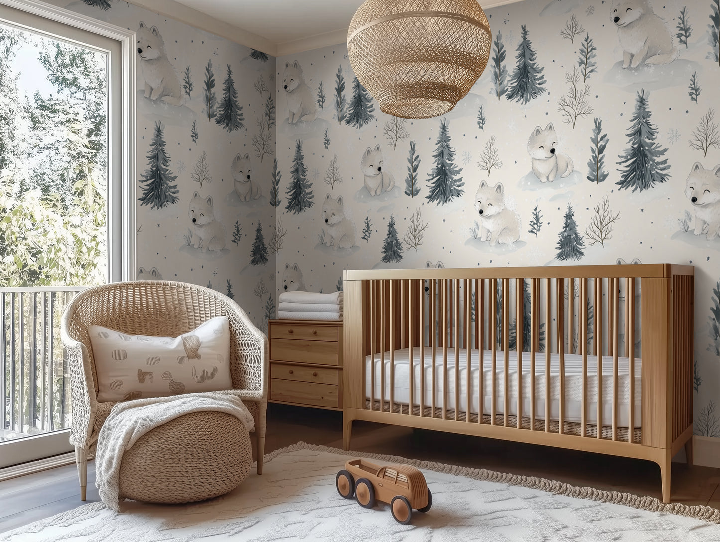 Baby Wolves in the Snow