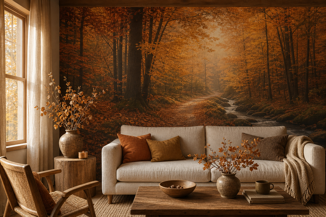 Autumn brought indoors, printed to fit your wall exactly