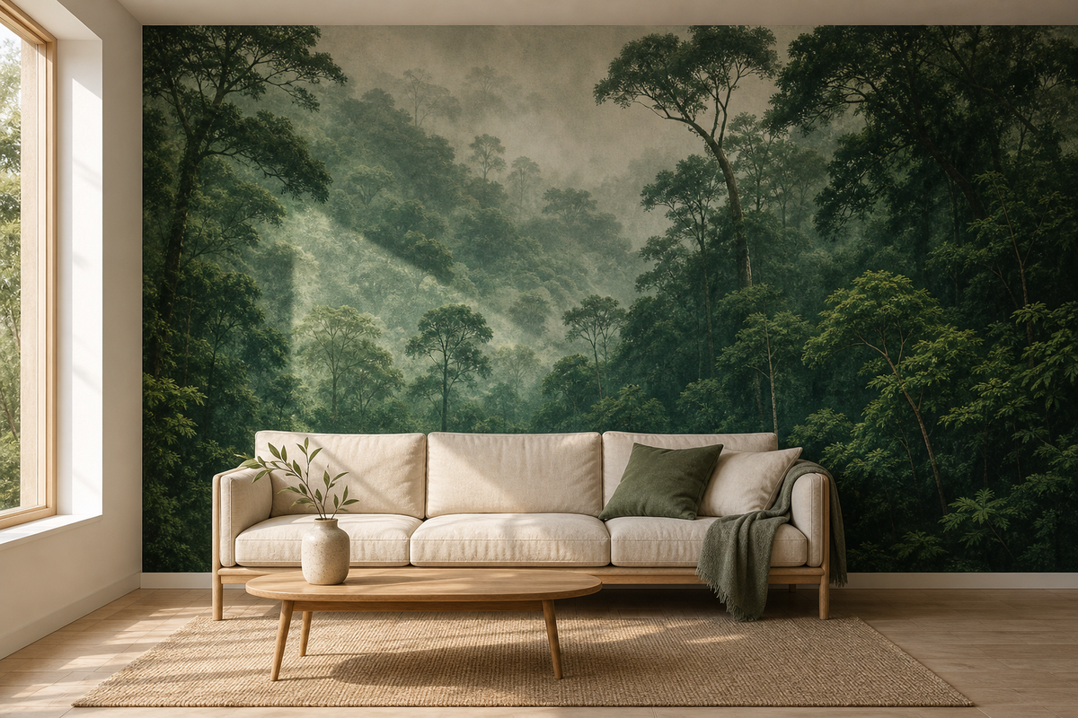 Green wall murals, sized to your exact wall