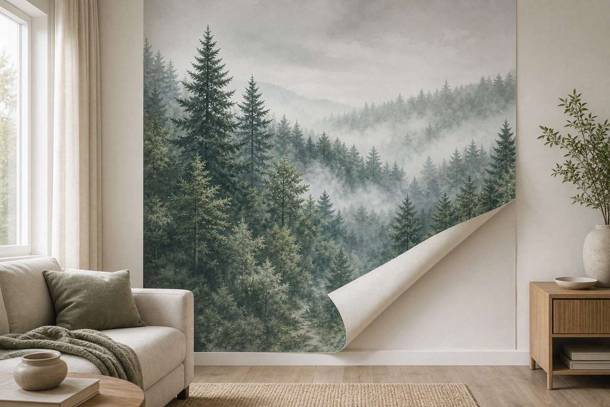 Peel and stick wallpaper, sized precisely to your wall