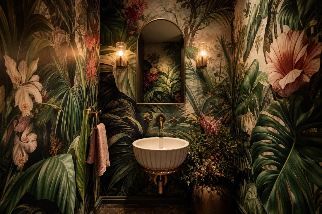 The powder room that stops guests mid-sentence