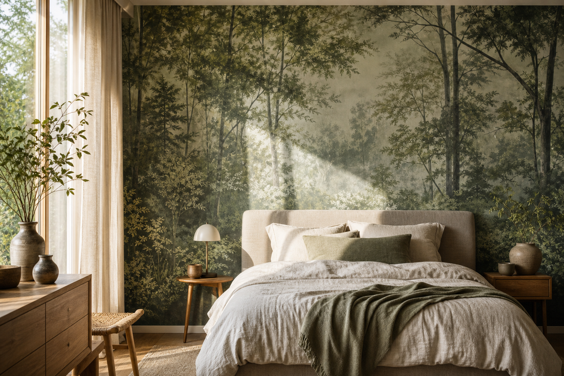 Bring sage green to life across an entire wall