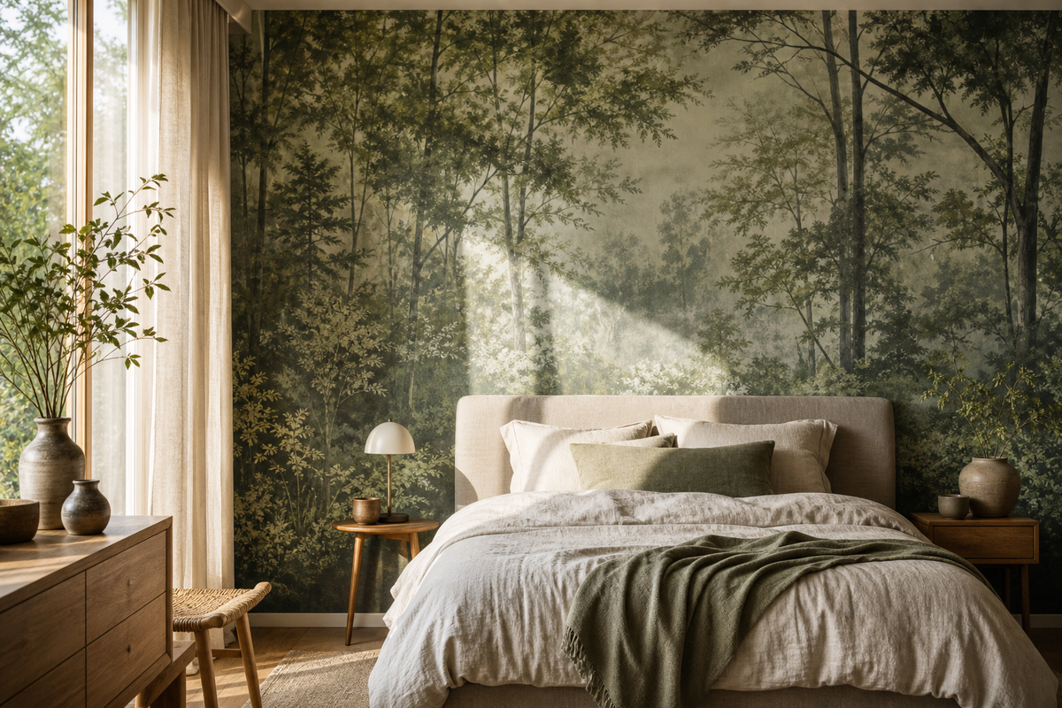 Bring sage green to life across an entire wall