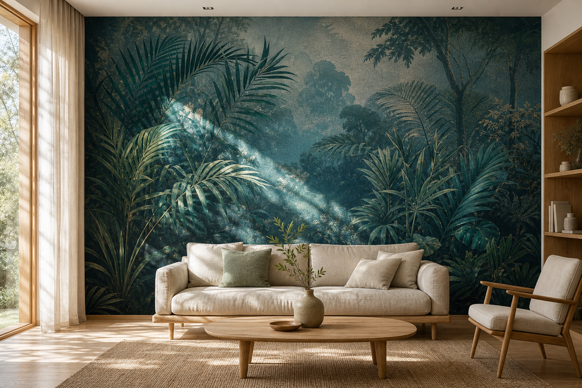 Teal wall murals, made to fit your exact wall