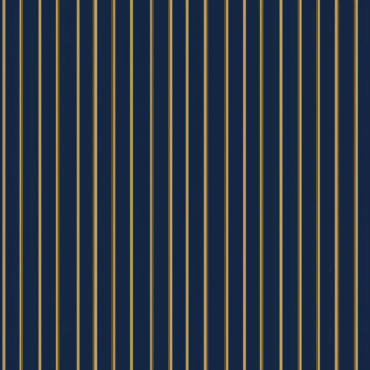 Striped wallpaper with navy blue and gold colors. 