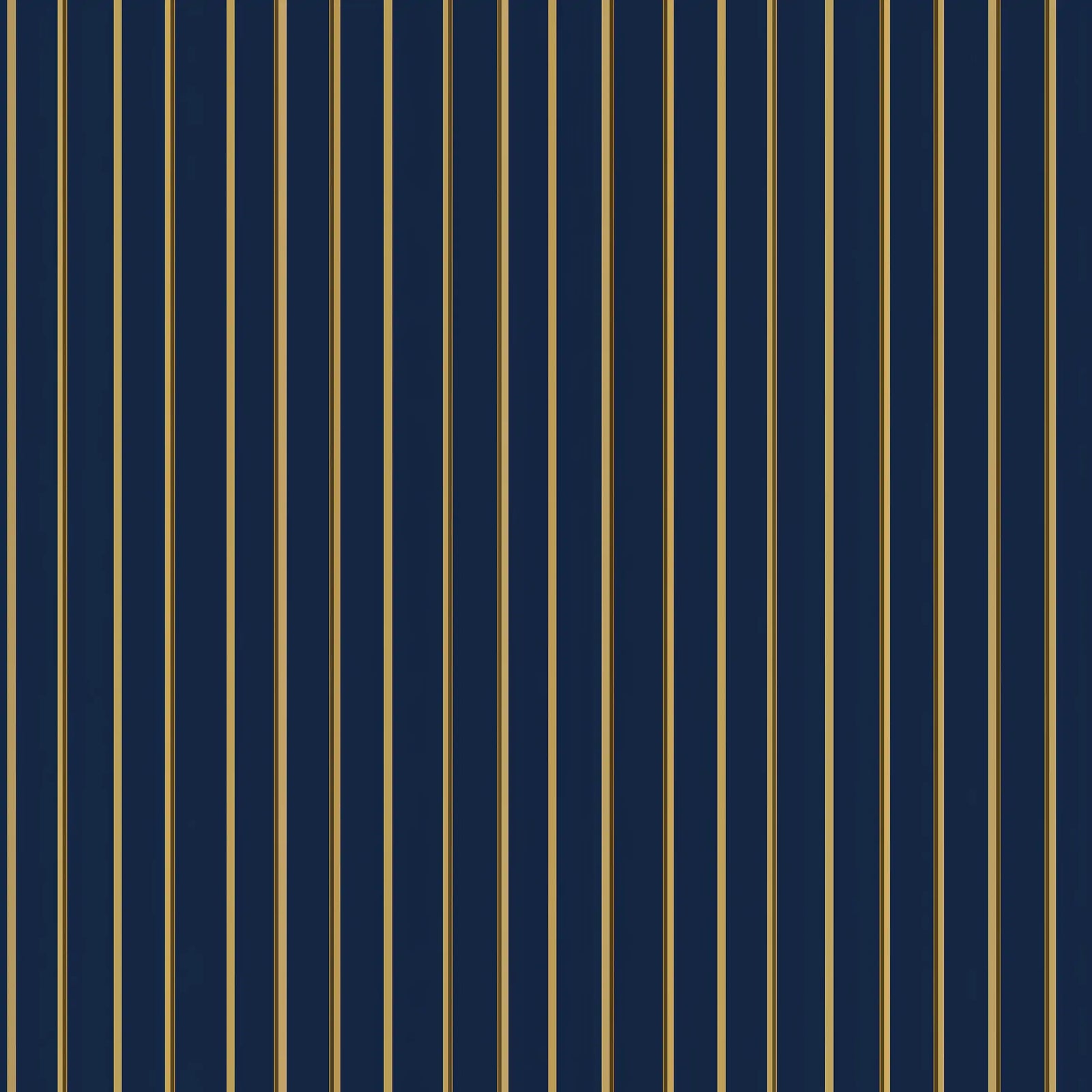 Striped wallpaper with navy blue and gold colors. 