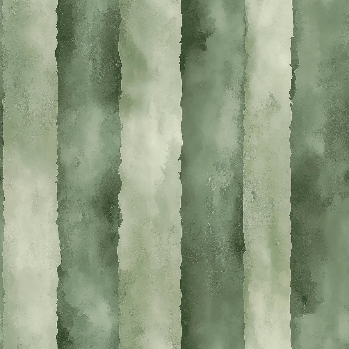 Painted wallpaper with green stripes. 