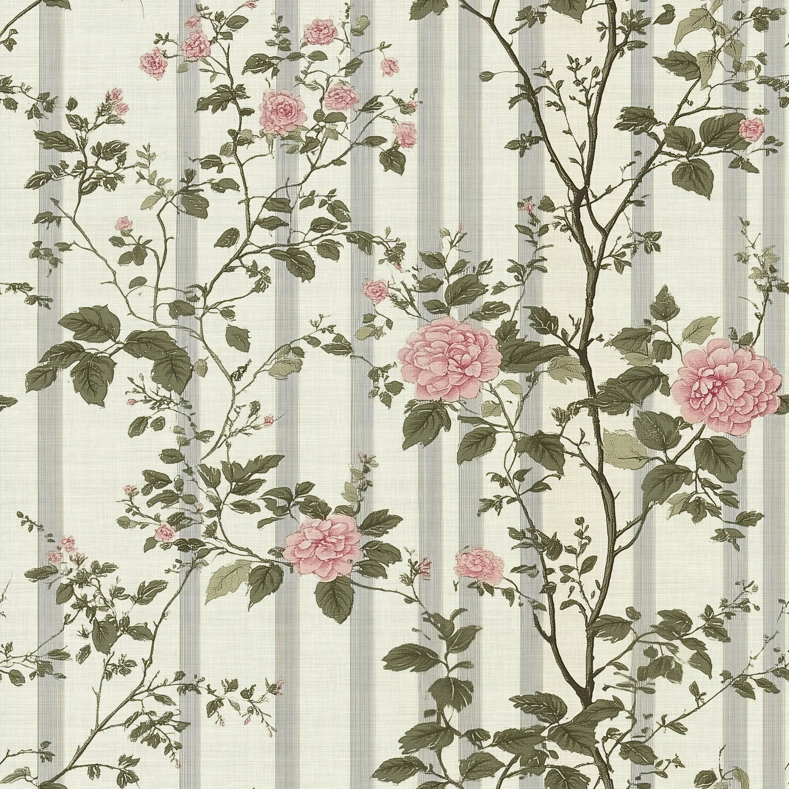 Floral wallpaper with roses.