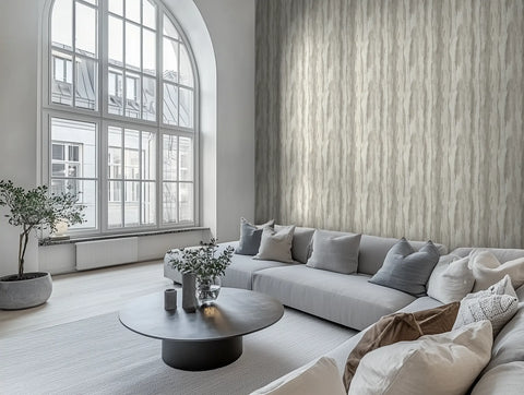 Stone texture wallpaper in a bedroom