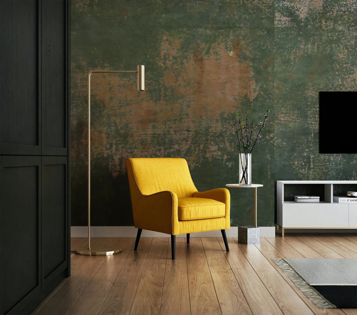 Patina Moss Rust Wallpaper