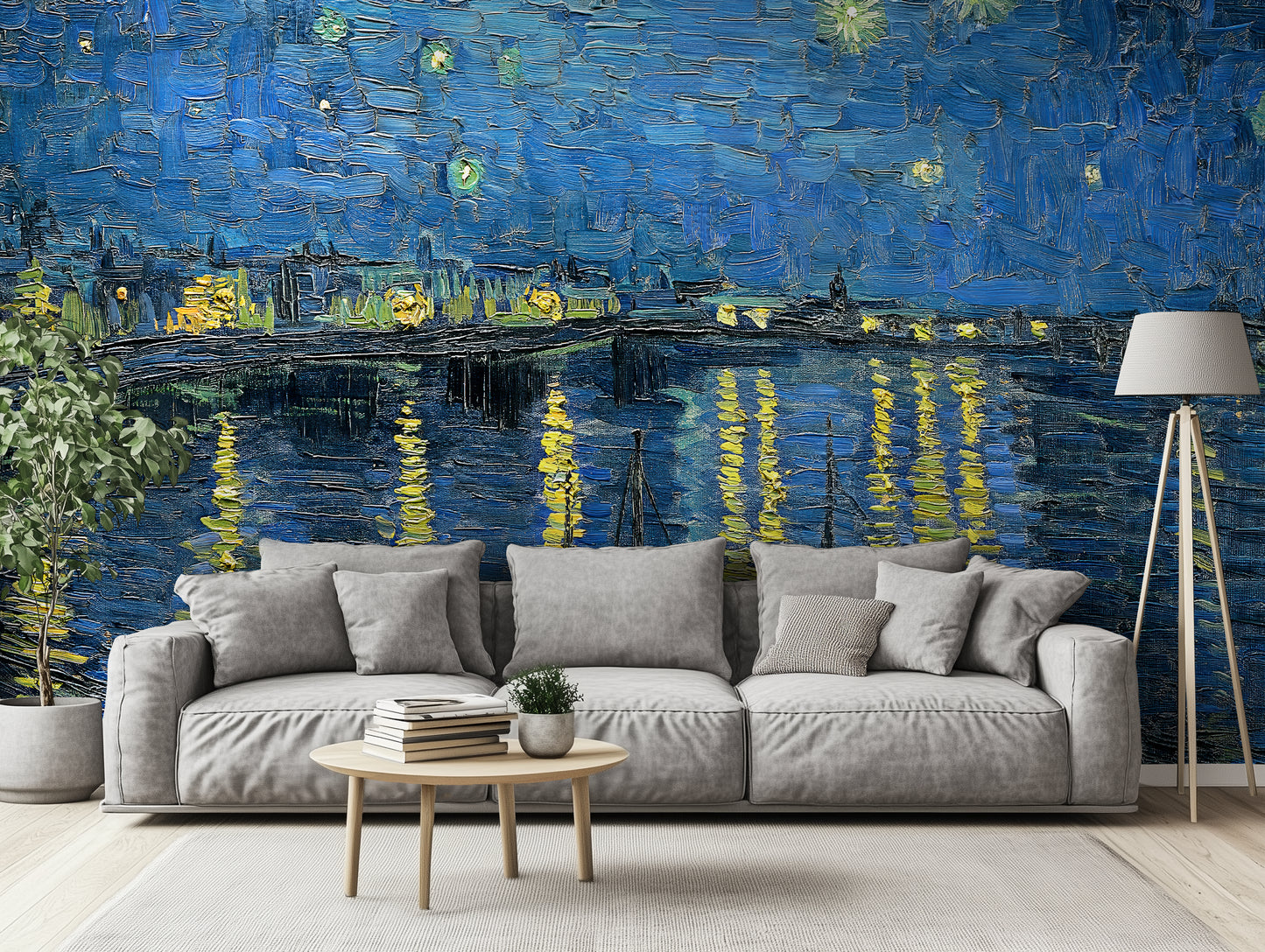Starry Night Over the Rhône – Vincent van Gogh (1888) Art Wallpaper Mural
