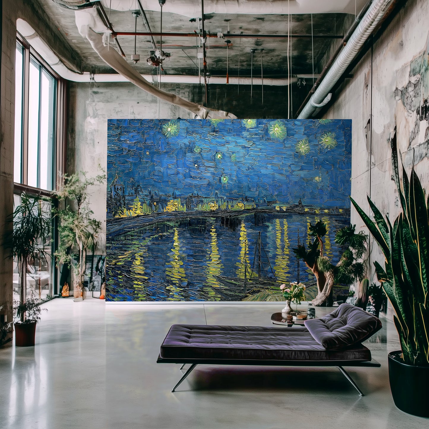 Starry Night Over the Rhône – Vincent van Gogh (1888) Art Wallpaper Mural