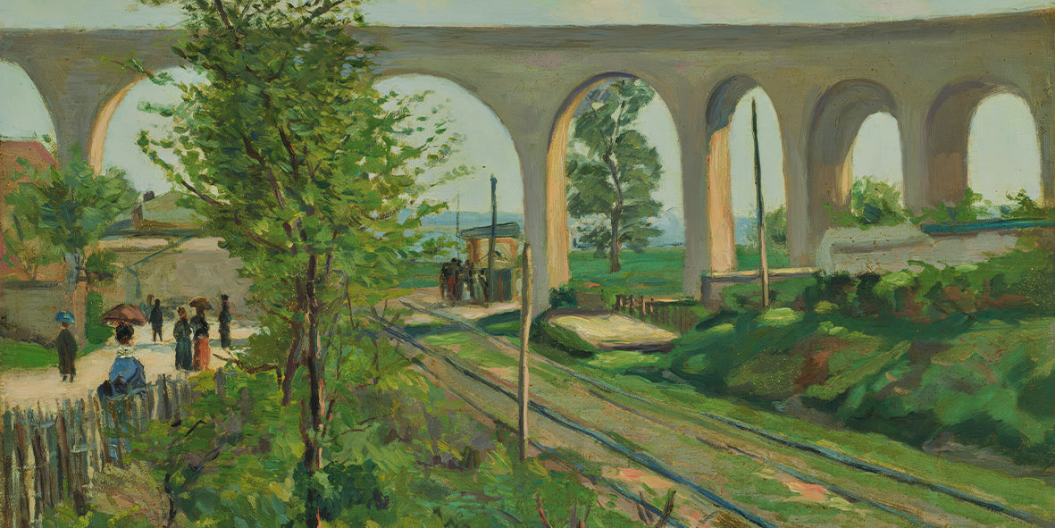 The Arcueil Aqueduct at Sceaux Railroad Crossing – Armand Guillaumin (1874)