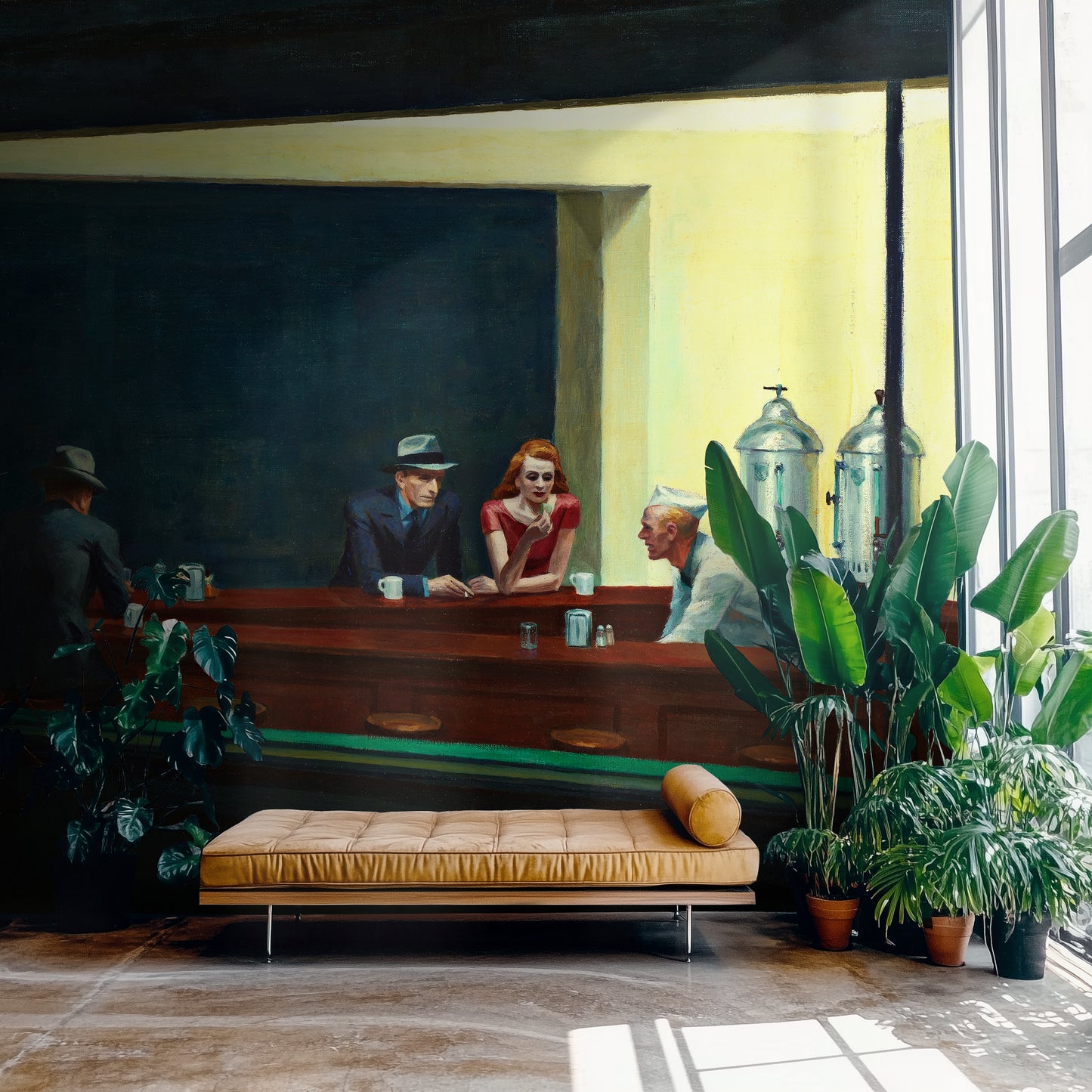 Nighthawks – Edward Hopper (1942) Modern Art Wallpaper Mural