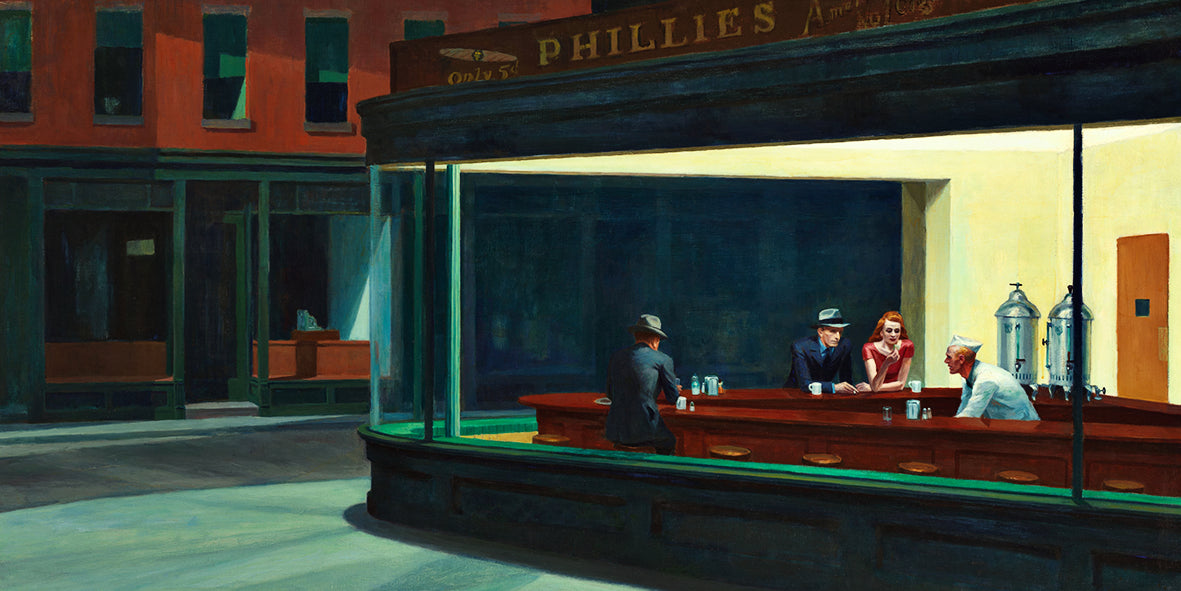 Nighthawks – Edward Hopper (1942) Modern Art Wallpaper Mural