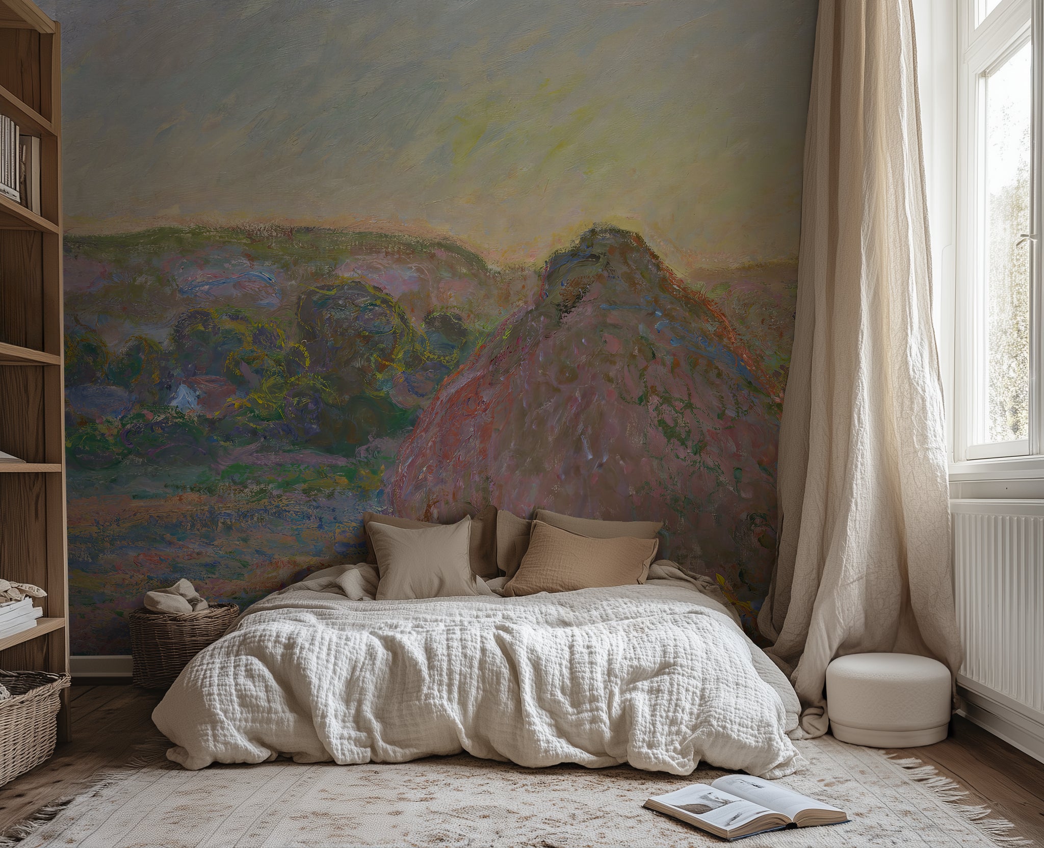 Wheatstacks (End of Summer) – Claude Monet (1890) Vintage Art Wallpaper
