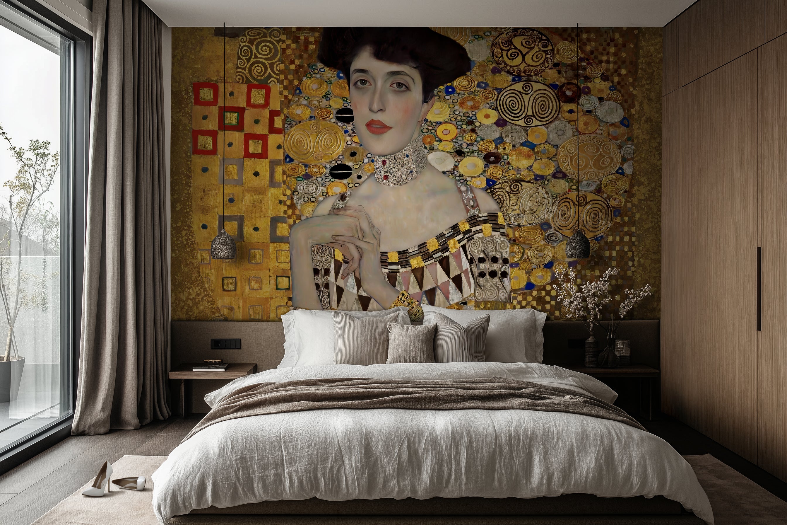 Portrait of Adele Bloch-Bauer I – Gustav Klimt (1907) | Art Mural Wallpaper