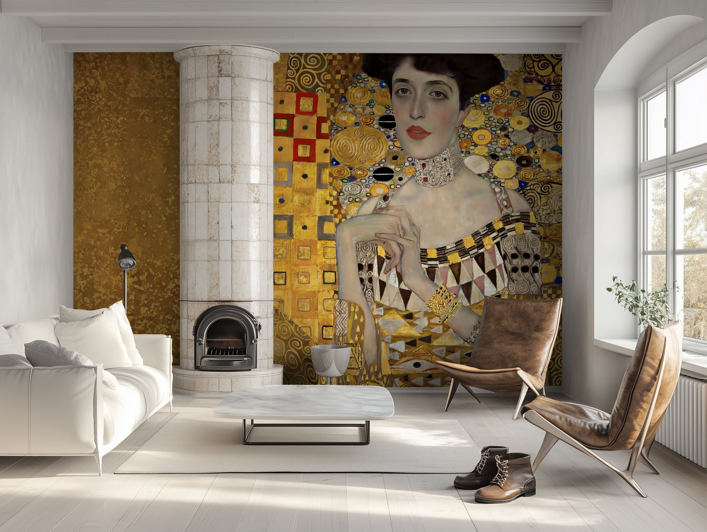 Portrait of Adele Bloch-Bauer I – Gustav Klimt (1907) | Art Mural Wallpaper