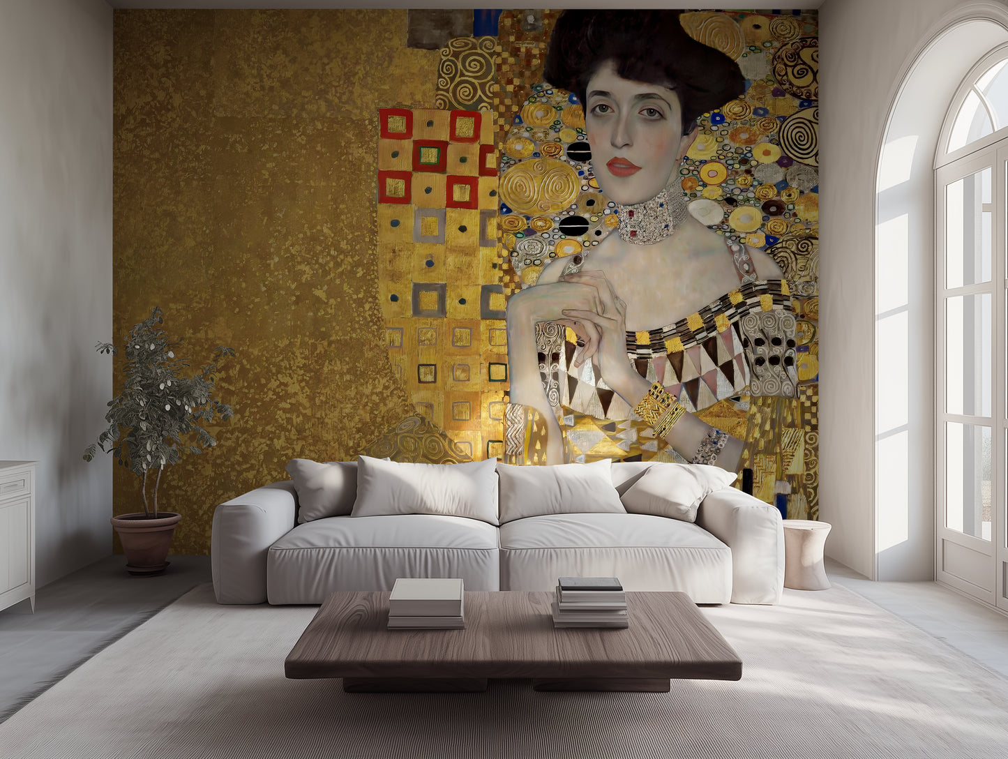 Portrait of Adele Bloch-Bauer I – Gustav Klimt (1907) | Art Mural Wallpaper