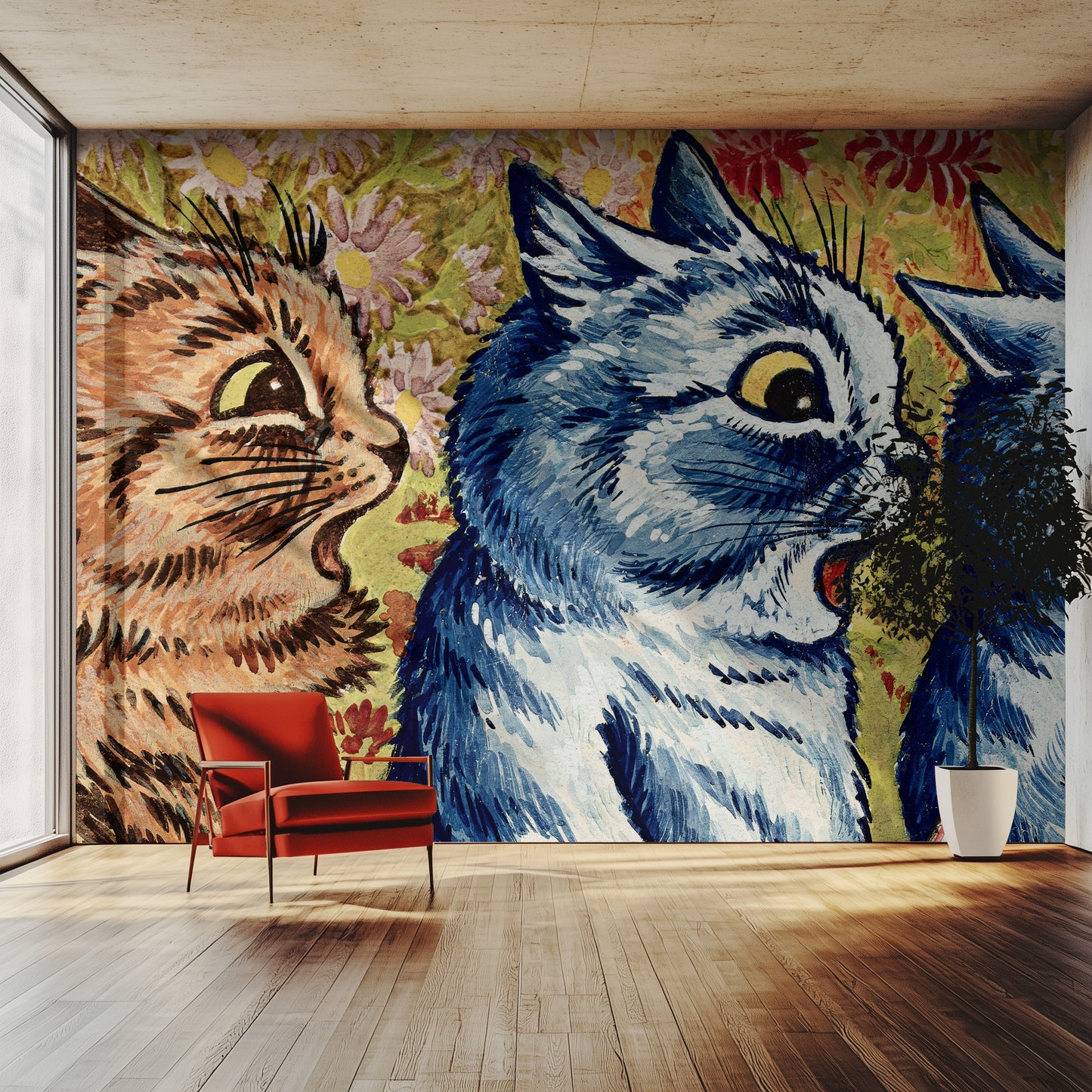 Three Cats Singing – Louis Wain (early 20th century)