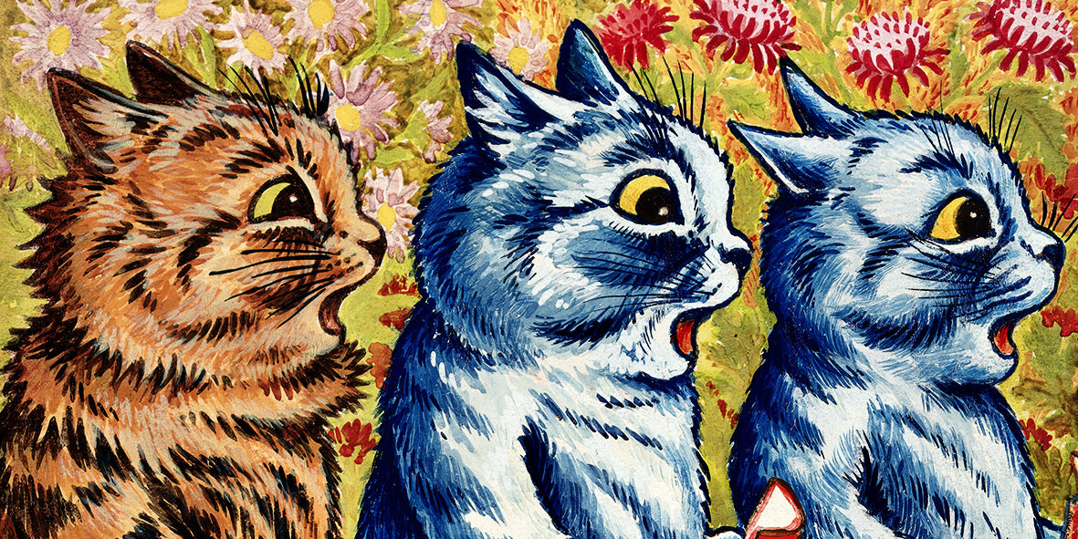 Three Cats Singing – Louis Wain (early 20th century)