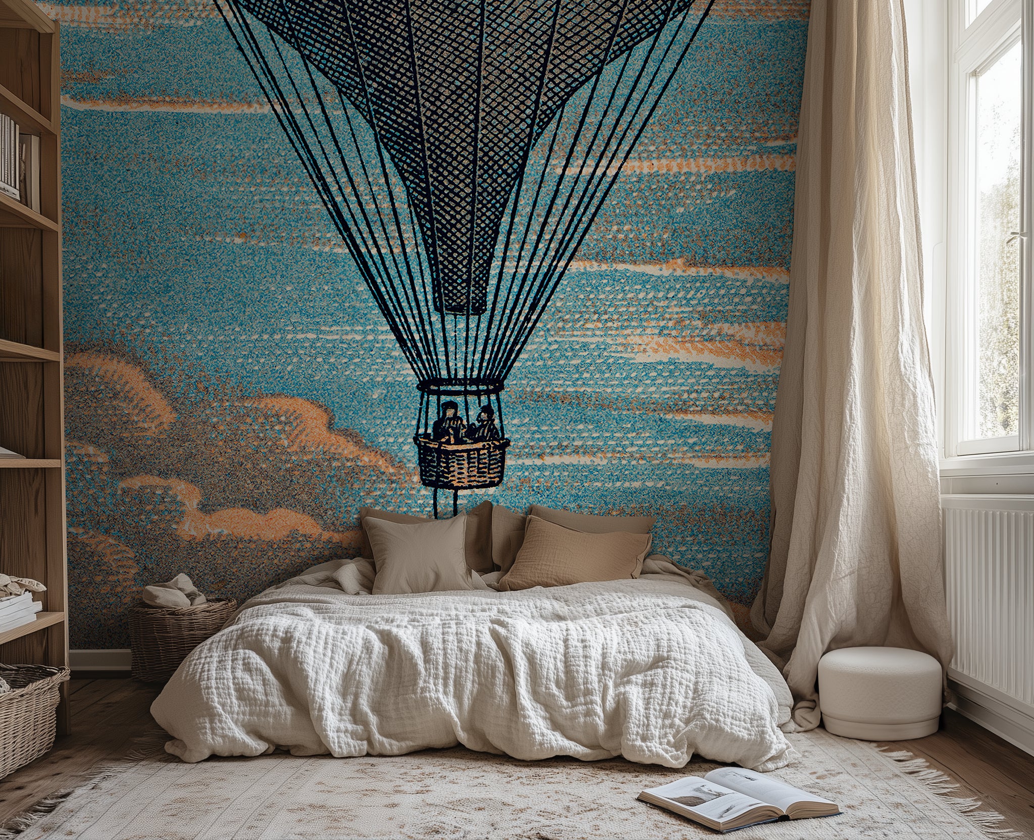 Le Ballon – Imprimeur E. Pichot (late 19th century) | Vintage Hot Air Balloon Wallpaper