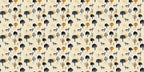 Pattern of trees and animals on a beige background
