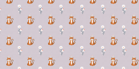 Kids wallpaper with tigers and bunnies. 