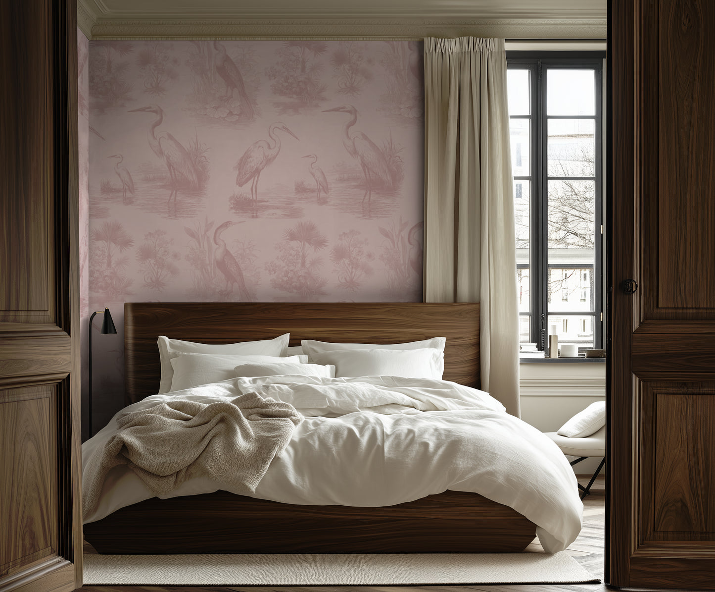 Morning Chorus - Rosewood on Soft Blush
