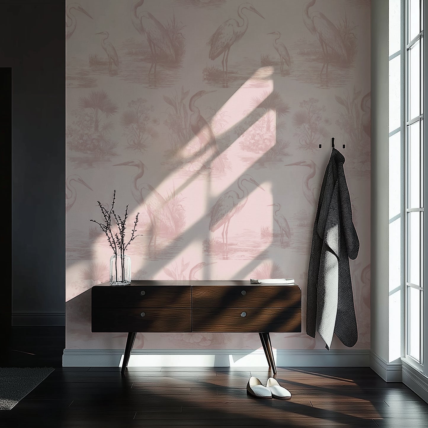 Morning Chorus - Rosewood on Soft Blush