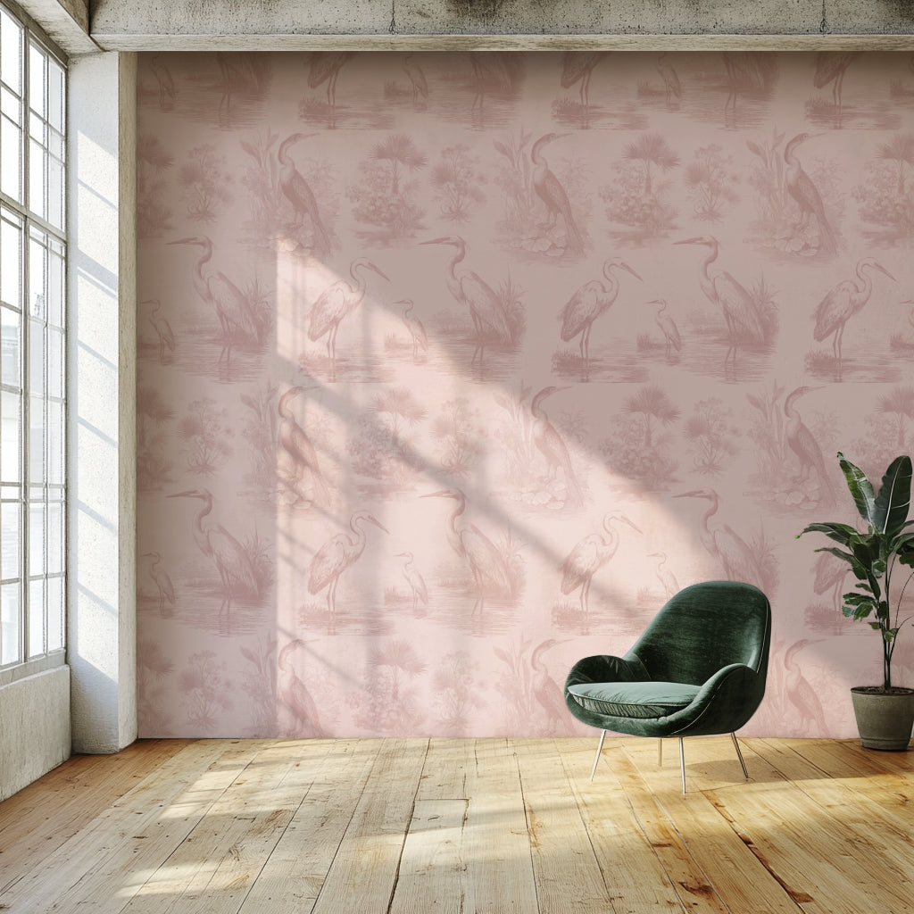 Morning Chorus - Rosewood on Soft Blush