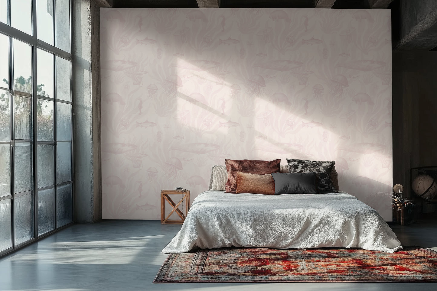 Tidepool Reverie - Dusty Rose on Shell White
