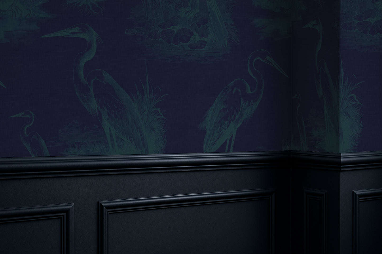 Morning Chorus - Teal Mirage on Ink Blue
