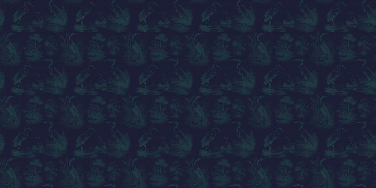 Morning Chorus - Teal Mirage on Ink Blue