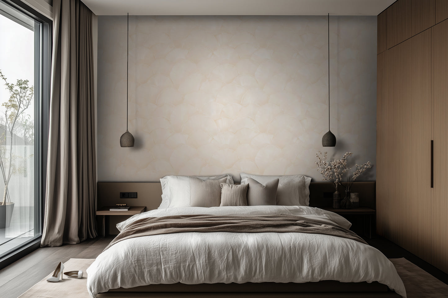 Shoreline Fan - Champagne Shell on Almond Cream