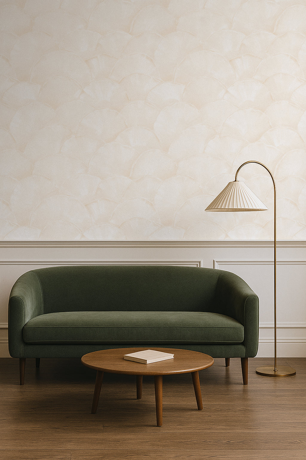 Shoreline Fan - Champagne Shell on Almond Cream