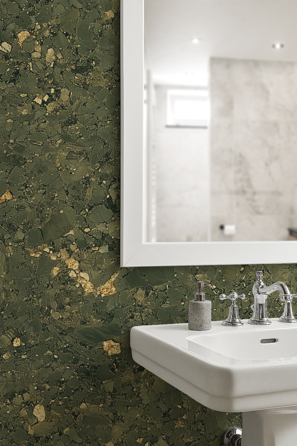 Mossbound Cork - Lichen Green with Pale Ochre Flecks