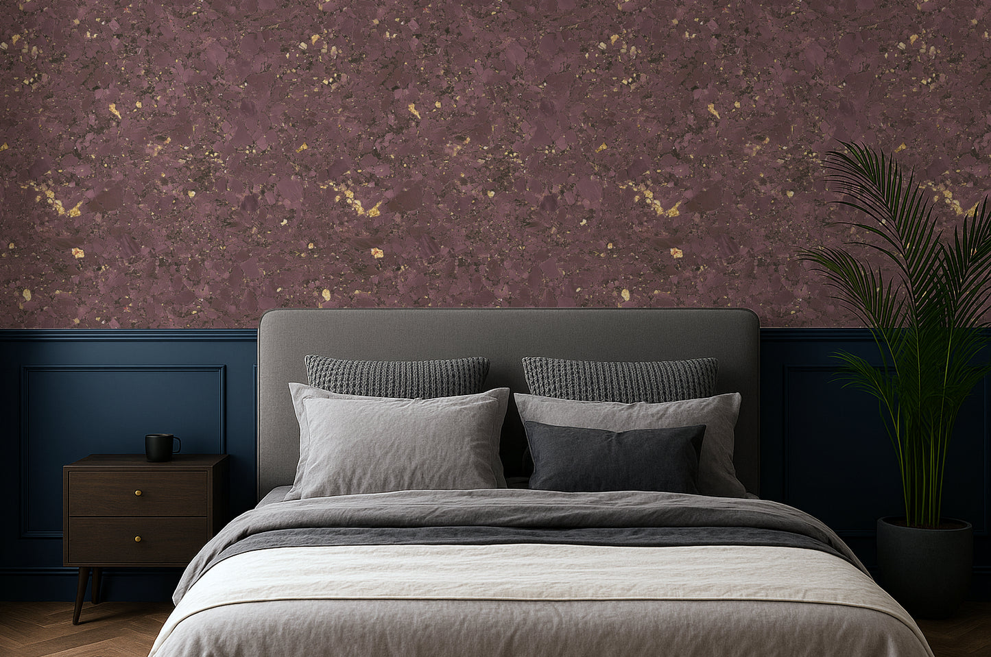 Mossbound Cork - Mulberry Stone with Gold Flecks