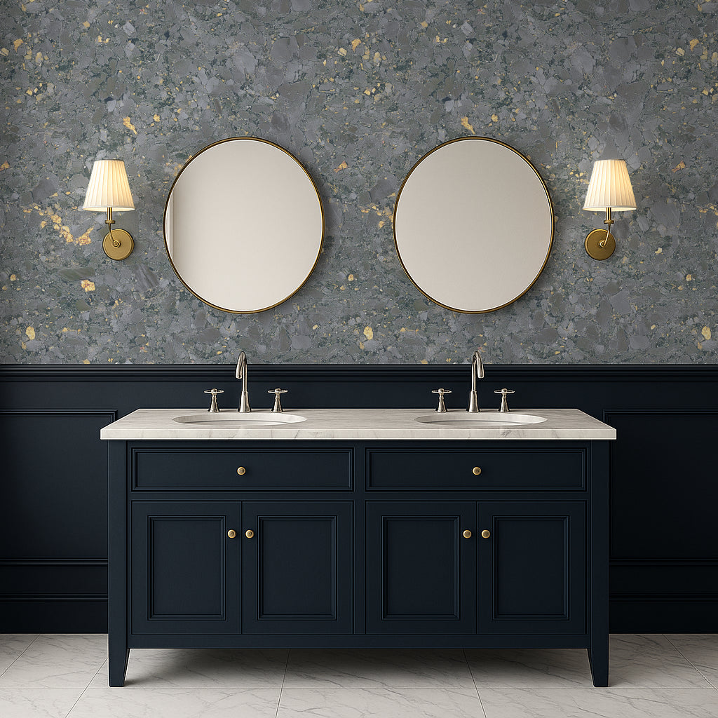 Mossbound Cork - Slate Grey Stone with Gold Flecks
