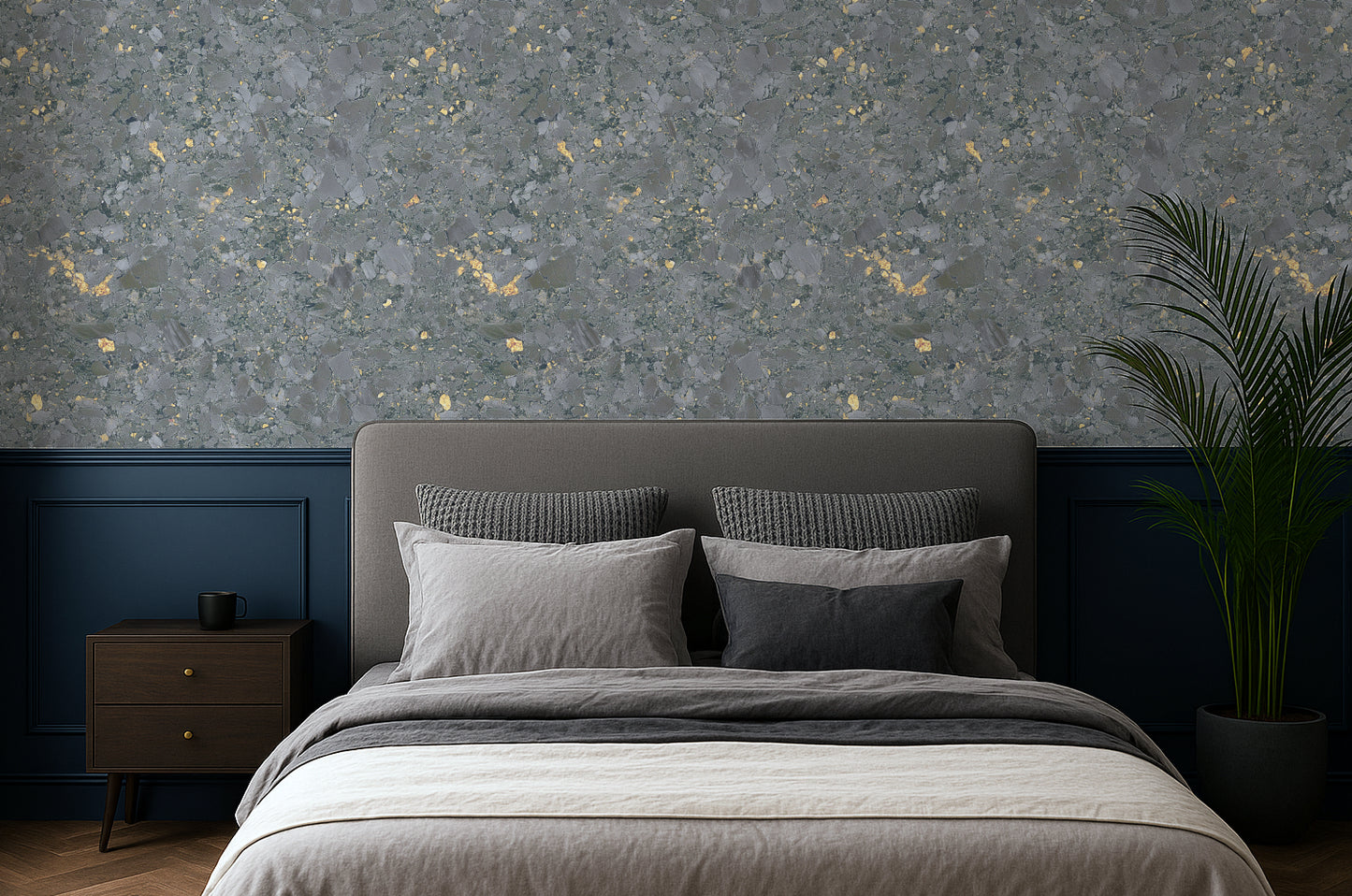 Mossbound Cork - Slate Grey Stone with Gold Flecks