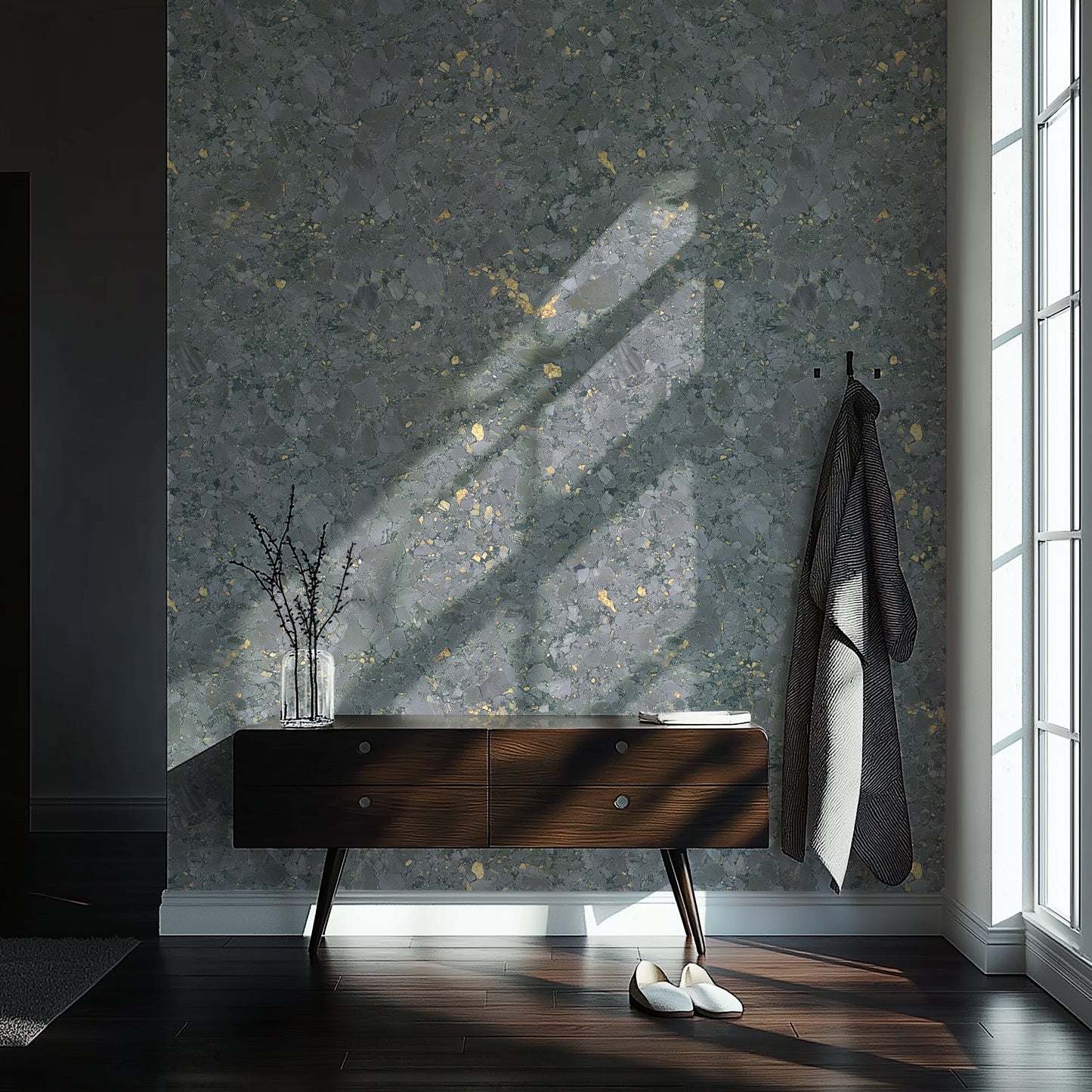 Mossbound Cork - Slate Grey Stone with Gold Flecks