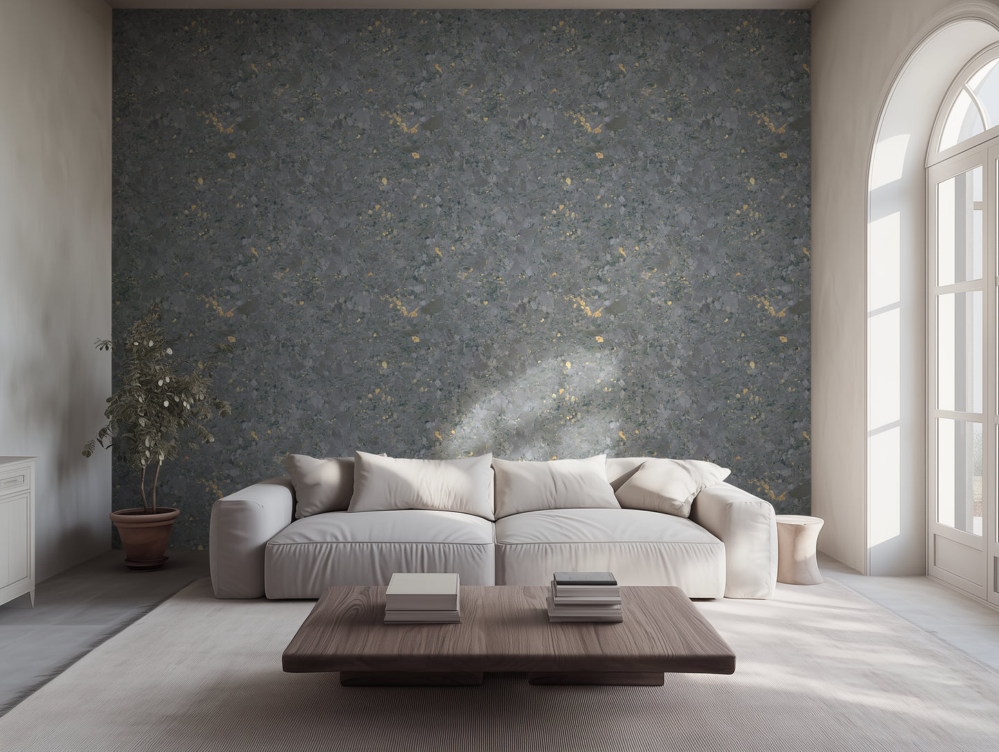Mossbound Cork - Slate Grey Stone with Gold Flecks