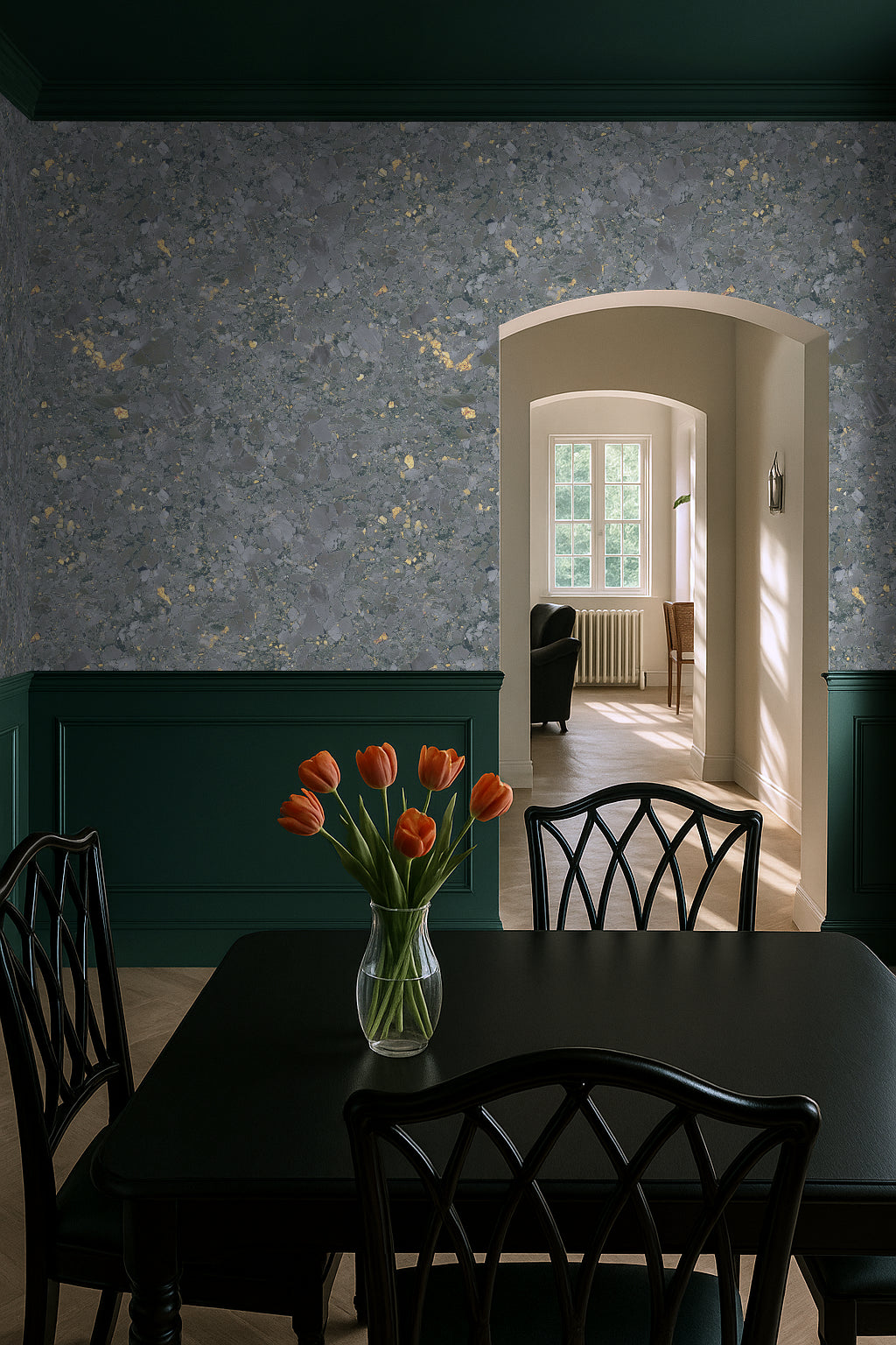 Mossbound Cork - Slate Grey Stone with Gold Flecks