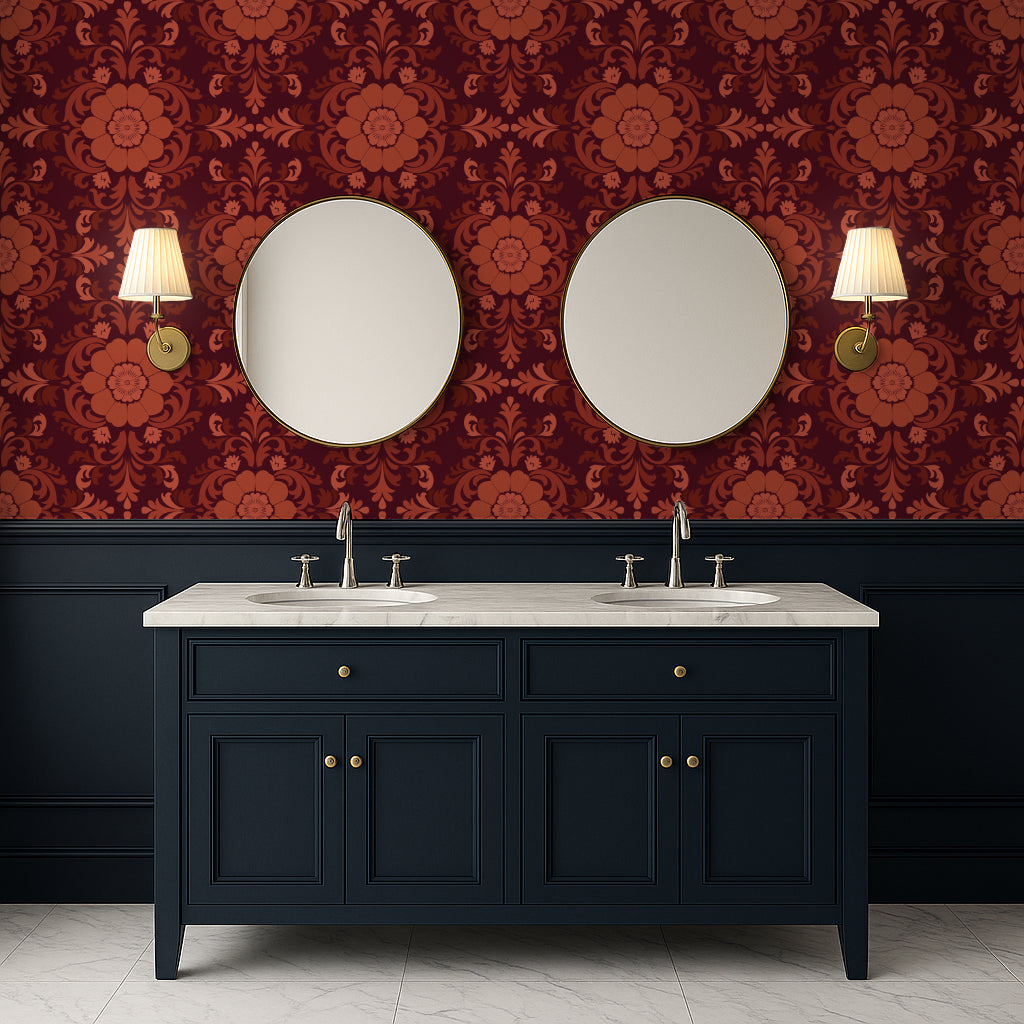 Poppy Damask: Red