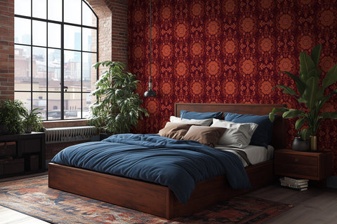 Poppy Damask: Red